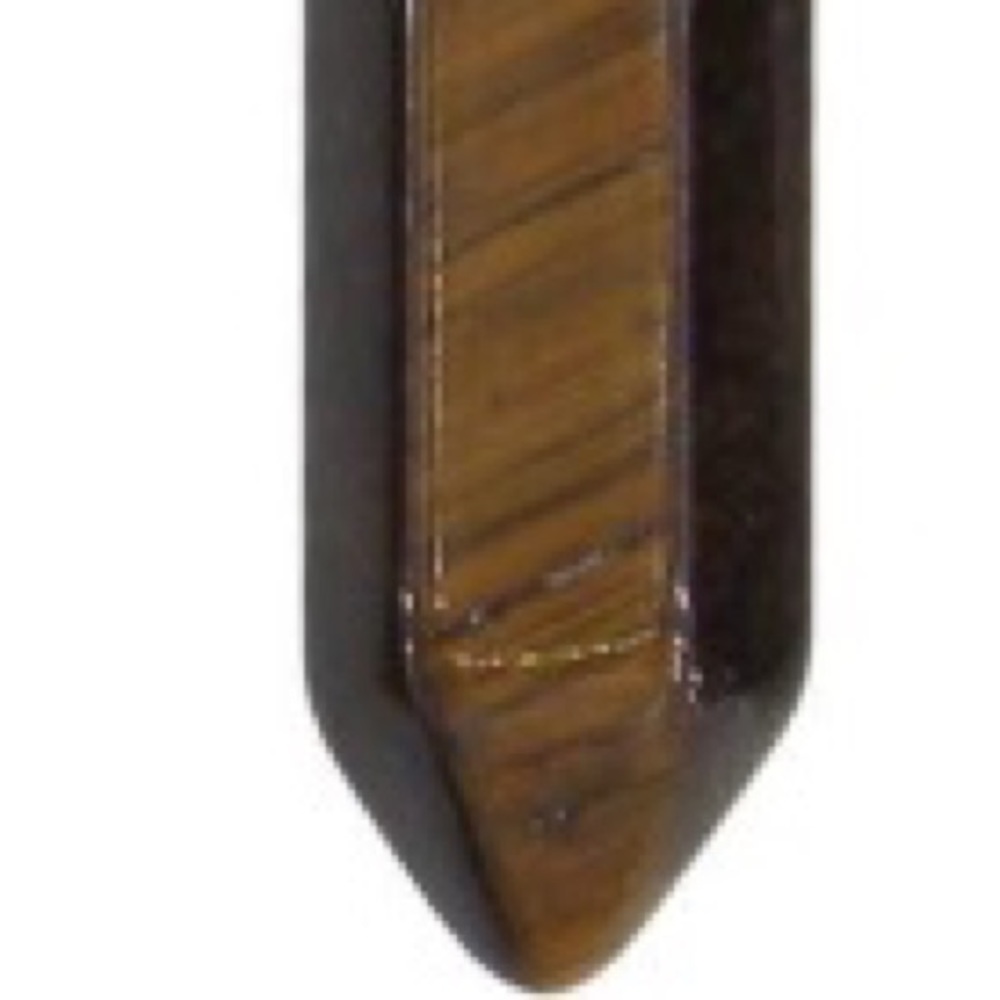🐅 Nature Tigers Eye Point Pendants with Silk Cord - Picture 3 of 6